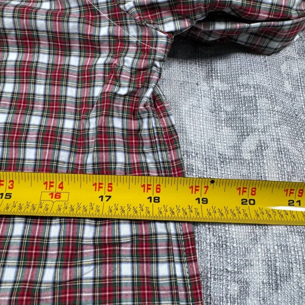 Polo Ralph Lauren Button Down Shirt Boys L 14-16 Red Plaid Natural Stretch Pony